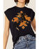 Rodeo Quincy Women's Mustang Molly Southwestern Graphic Muscle Tee, Navy, hi-res