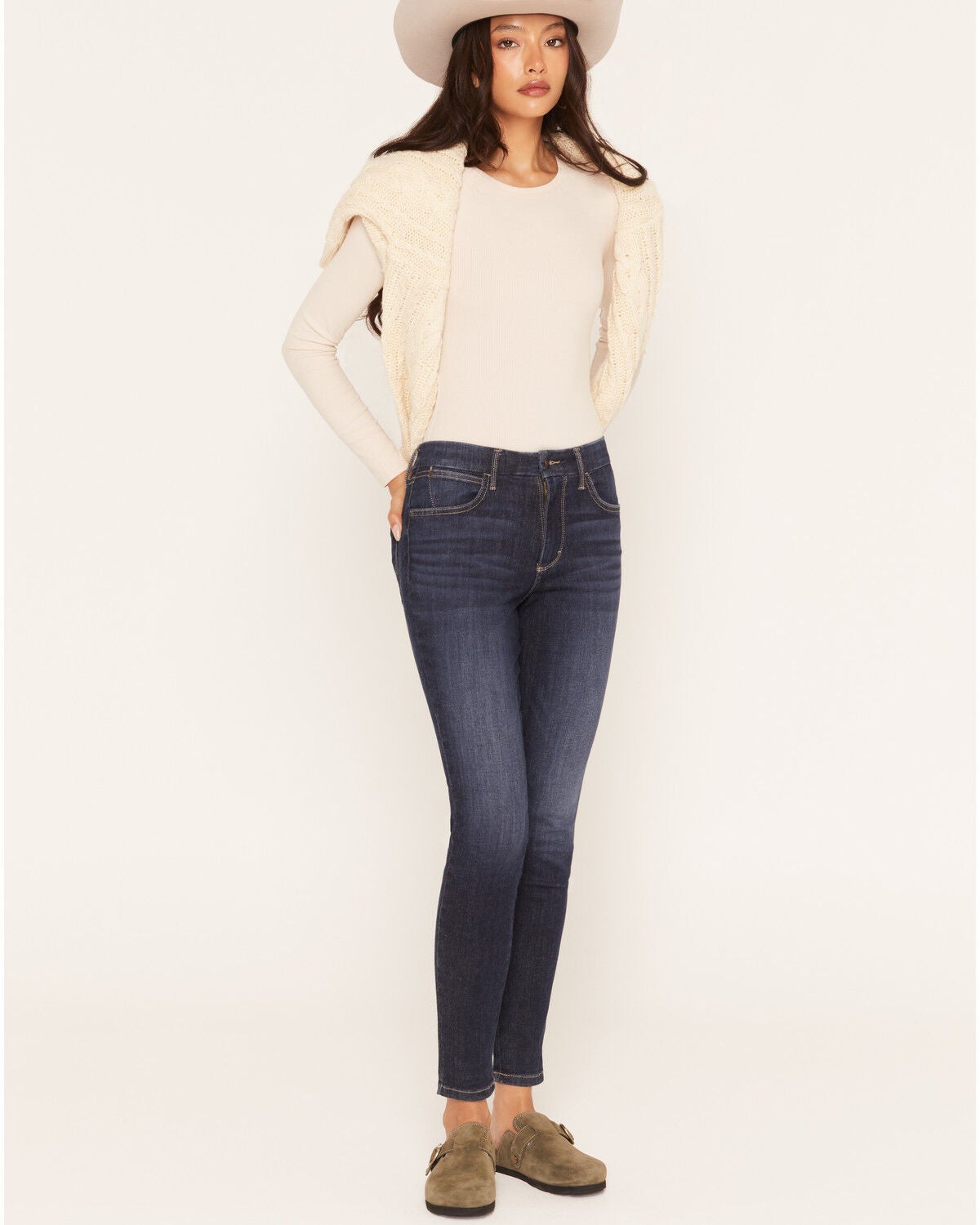 Wrangler Women's Rae Dark Wash High Rise Bespoke Skinny Stretch Denim Jeans, Dark Wash, hi-res