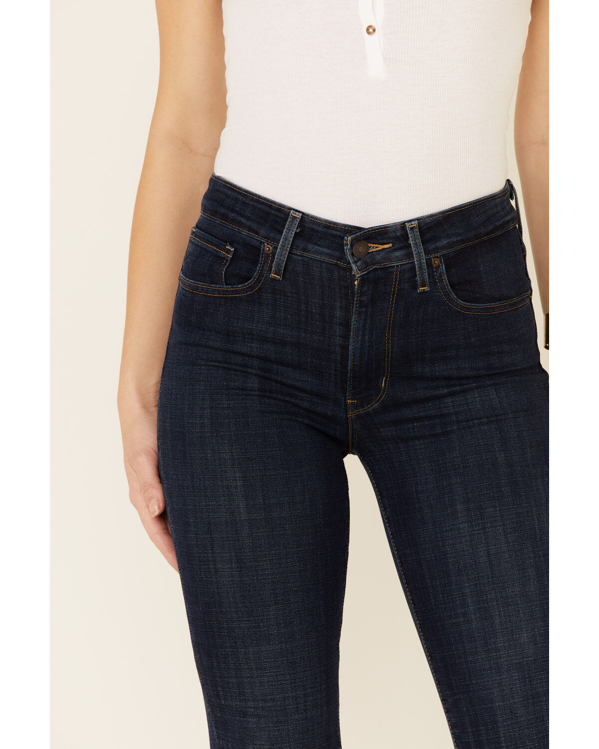 Image #5 - Levi's Women's Dark Wash 721 High Rise Skinny Jeans, Blue, hi-res
