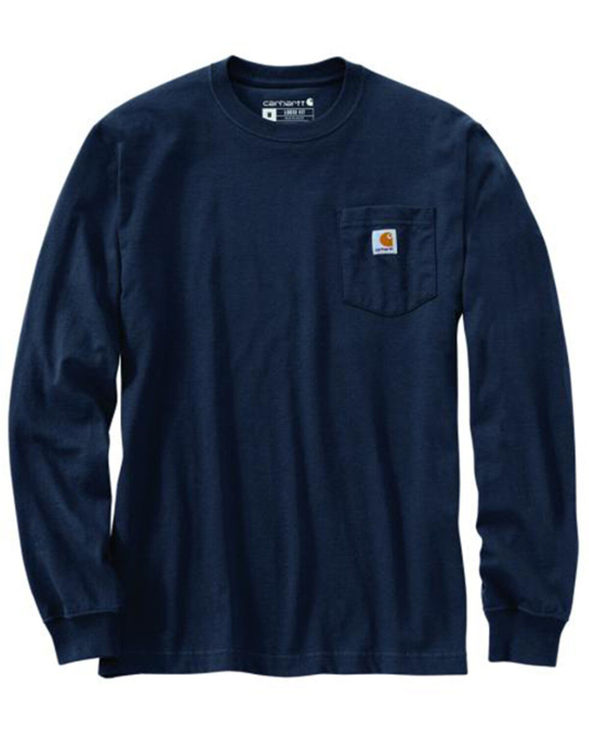 Image #2 - Carhartt Men's Loose Fit Heavyweight Logo Long Sleeve Work Shirt, Navy, hi-res