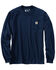 Image #2 - Carhartt Men's Loose Fit Heavyweight Logo Long Sleeve Work Shirt, Navy, hi-res