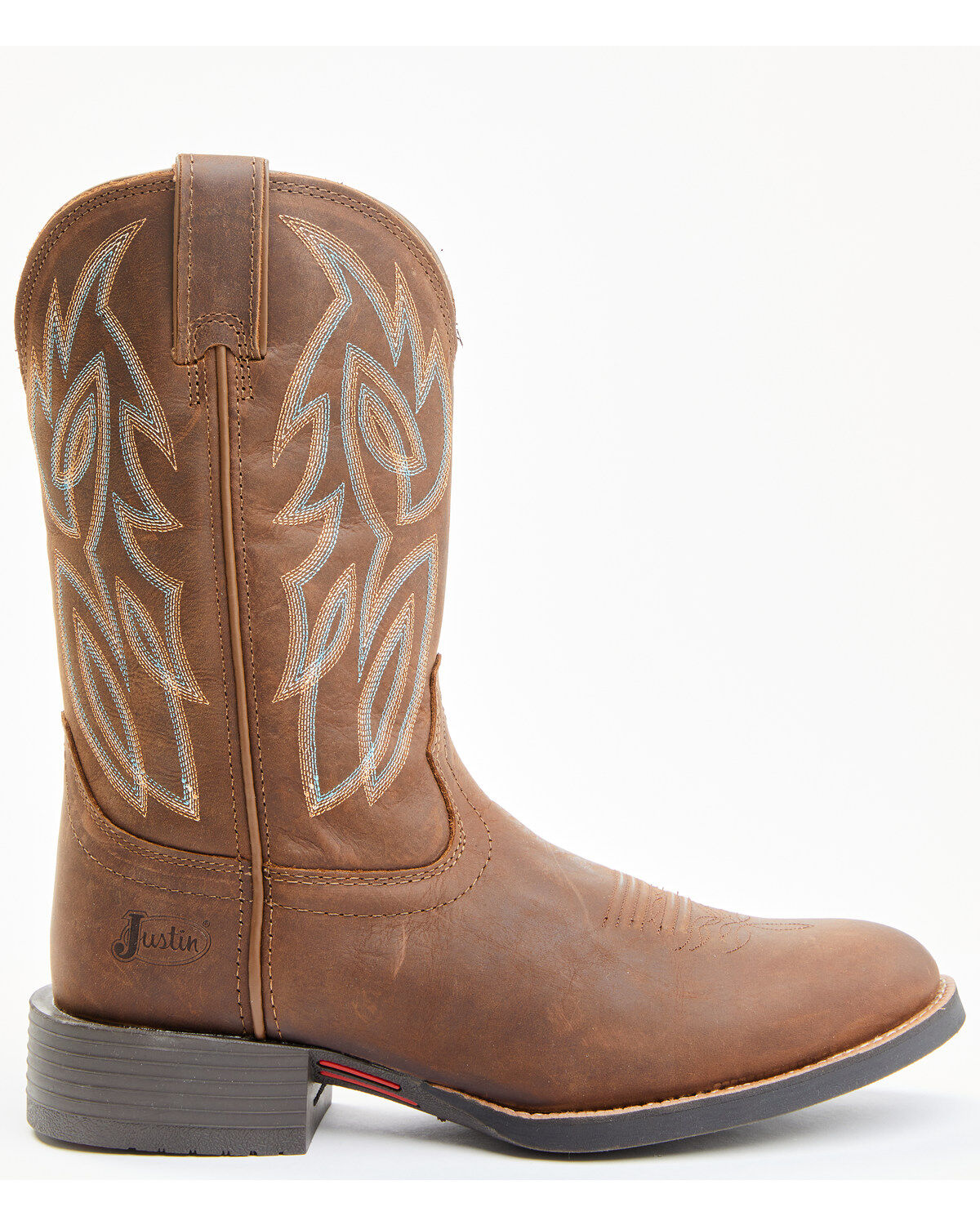 Image #2 - Justin Men's Rendon Western Boots - Round Toe, Pecan, hi-res
