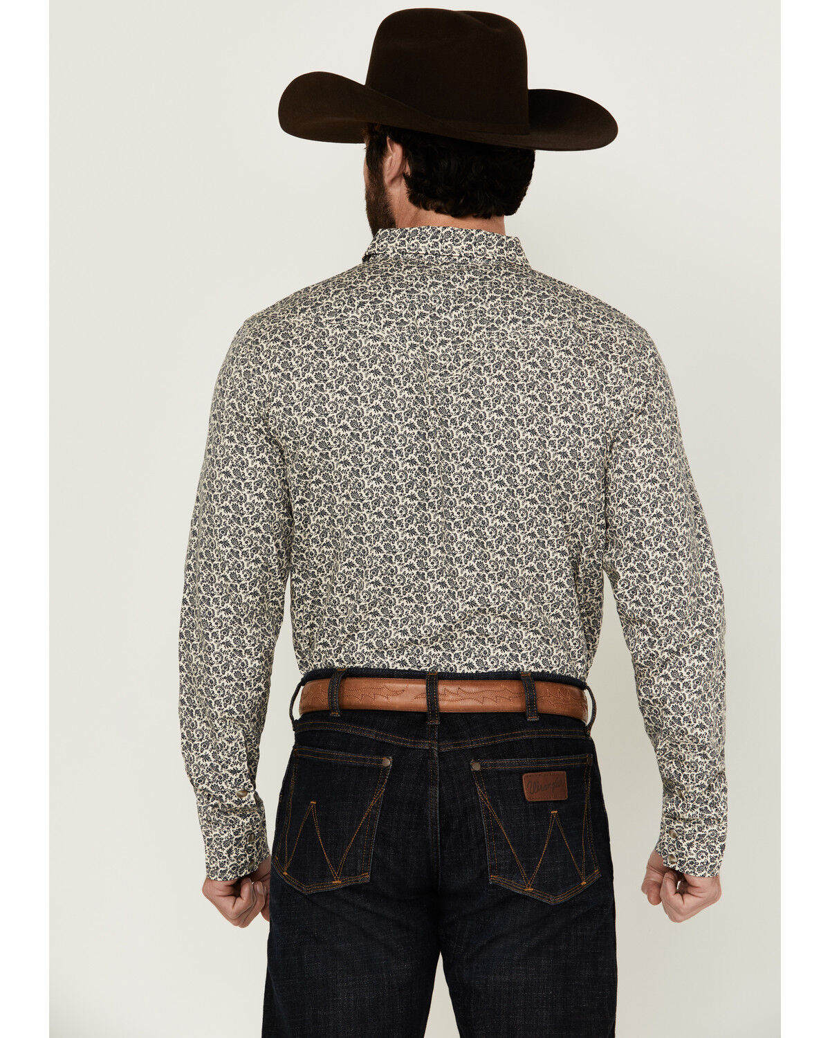 Image #4 - Cody James Men's Hunter Paisley Print Long Sleeve Snap Western Shirt - Big, Cream, hi-res