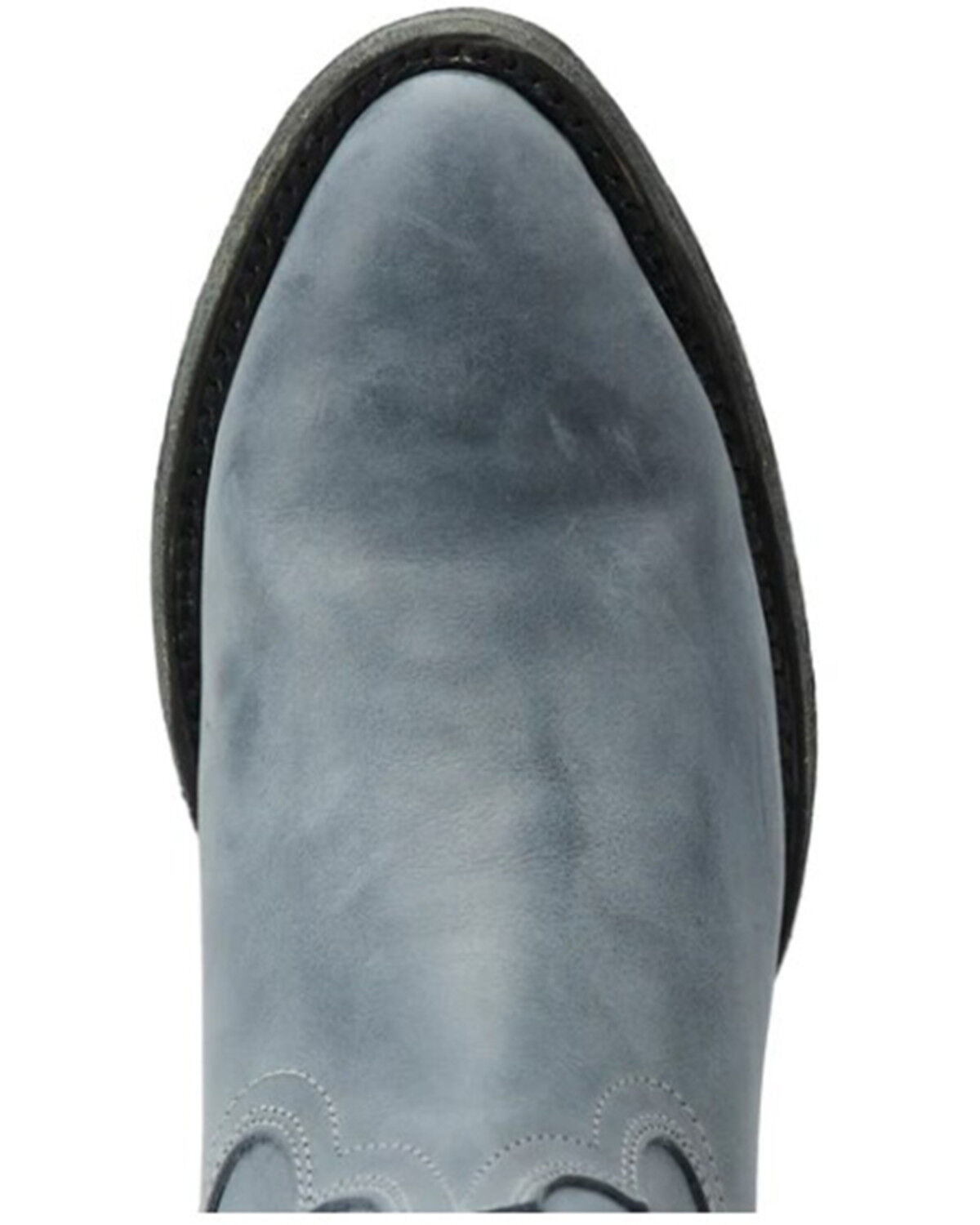 Image #6 - Lane Women's Plain Jane Washed Denim Midi Western Boots - Round Toe, Blue, hi-res