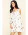 Image #3 - Nikki Erin Women's Ivory Floral Cold Shoulder Shift Dress, , hi-res