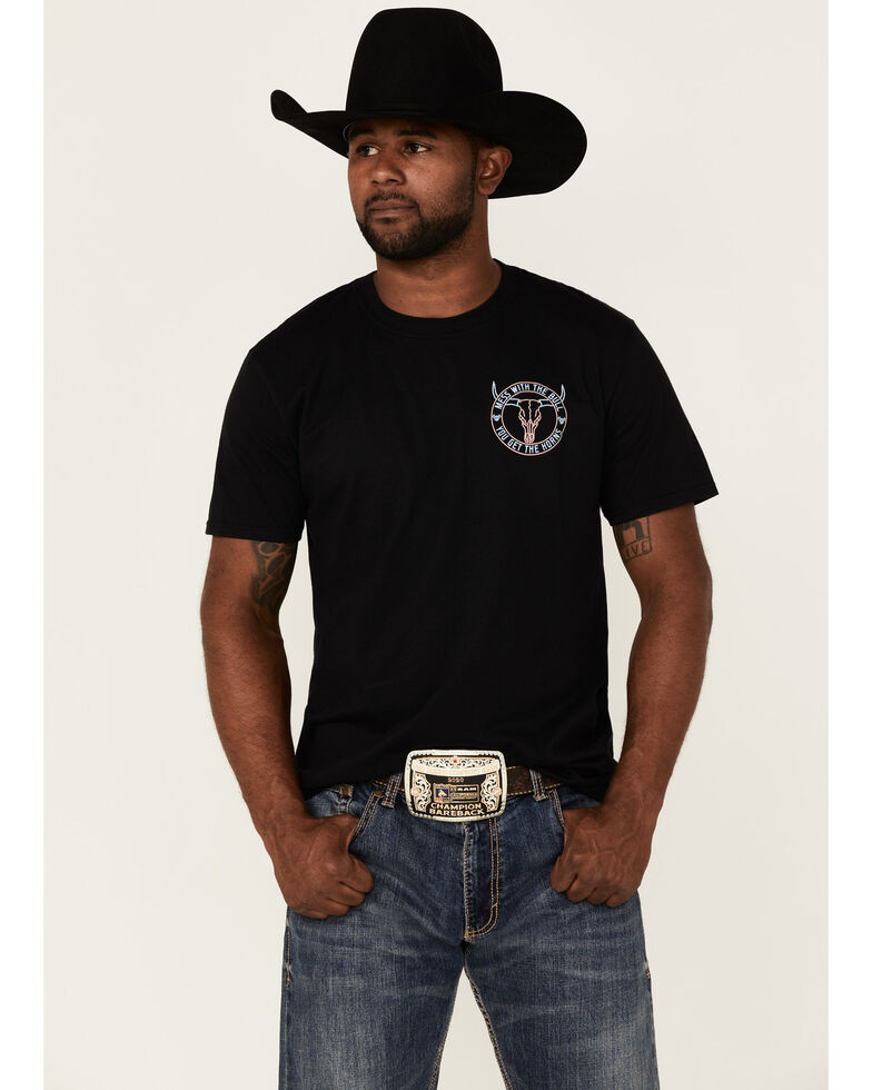 Cowboy Hardware Men's Mess With The Bull Graphic T-Shirt , Black, hi-res