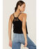 Shyanne Women's Southwestern Embroidered V-Neck Cami, Black, hi-res