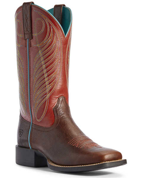 Image #1 - Ariat Women's Round Up Western Performance Boots - Broad Square Toe, , hi-res