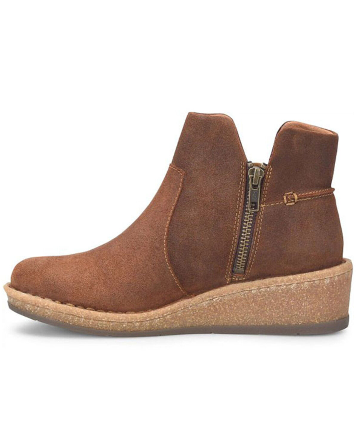 Image #3 - Born Women's Viv Wedge Booties - Round Toe, Brown, hi-res