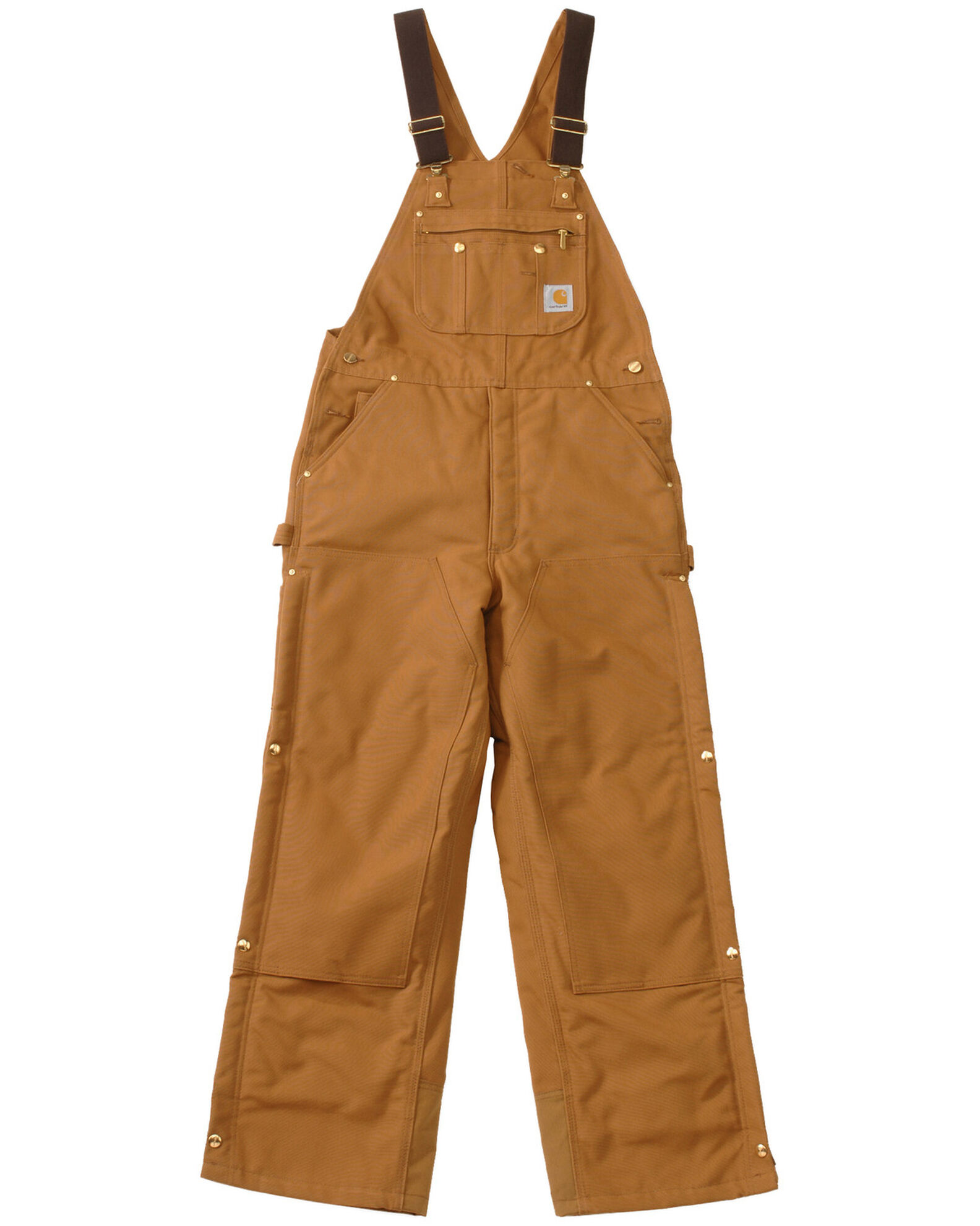 Carhartt Duck Zip-To-Thigh Unlined Bib Overalls for Men