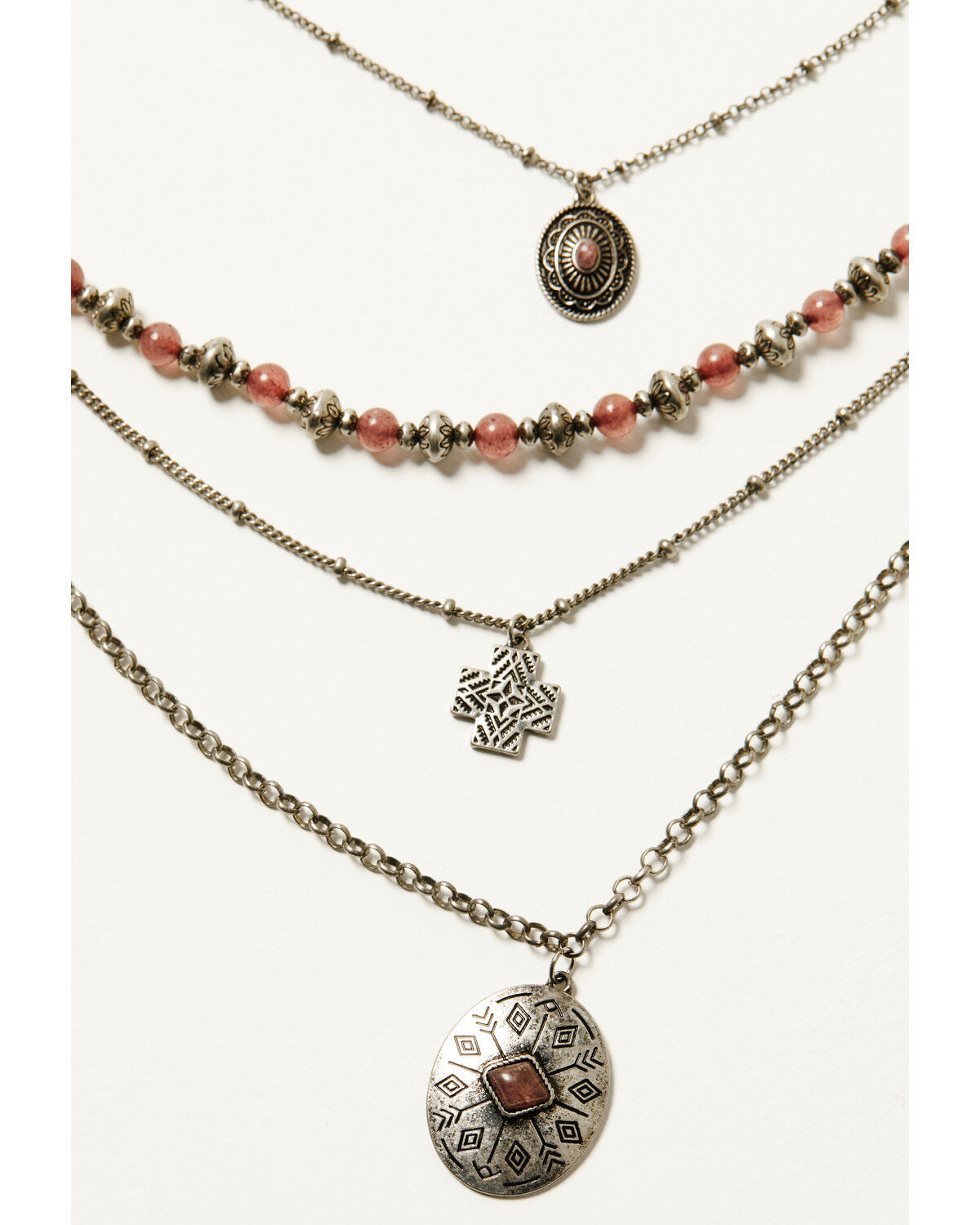 Image #2 - Shyanne Women's Strawberry Skies Layered Beaded Statement Necklace, Silver, hi-res