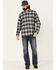 North River Men's Large Plaid Long Sleeve Button Down Western Flannel Shirt , Dark Grey, hi-res