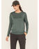 Image #1 - Carhartt Women's Force Sun Defender Logo Relaxed Fit Long Sleeve Graphic Tee, Forest Green, hi-res
