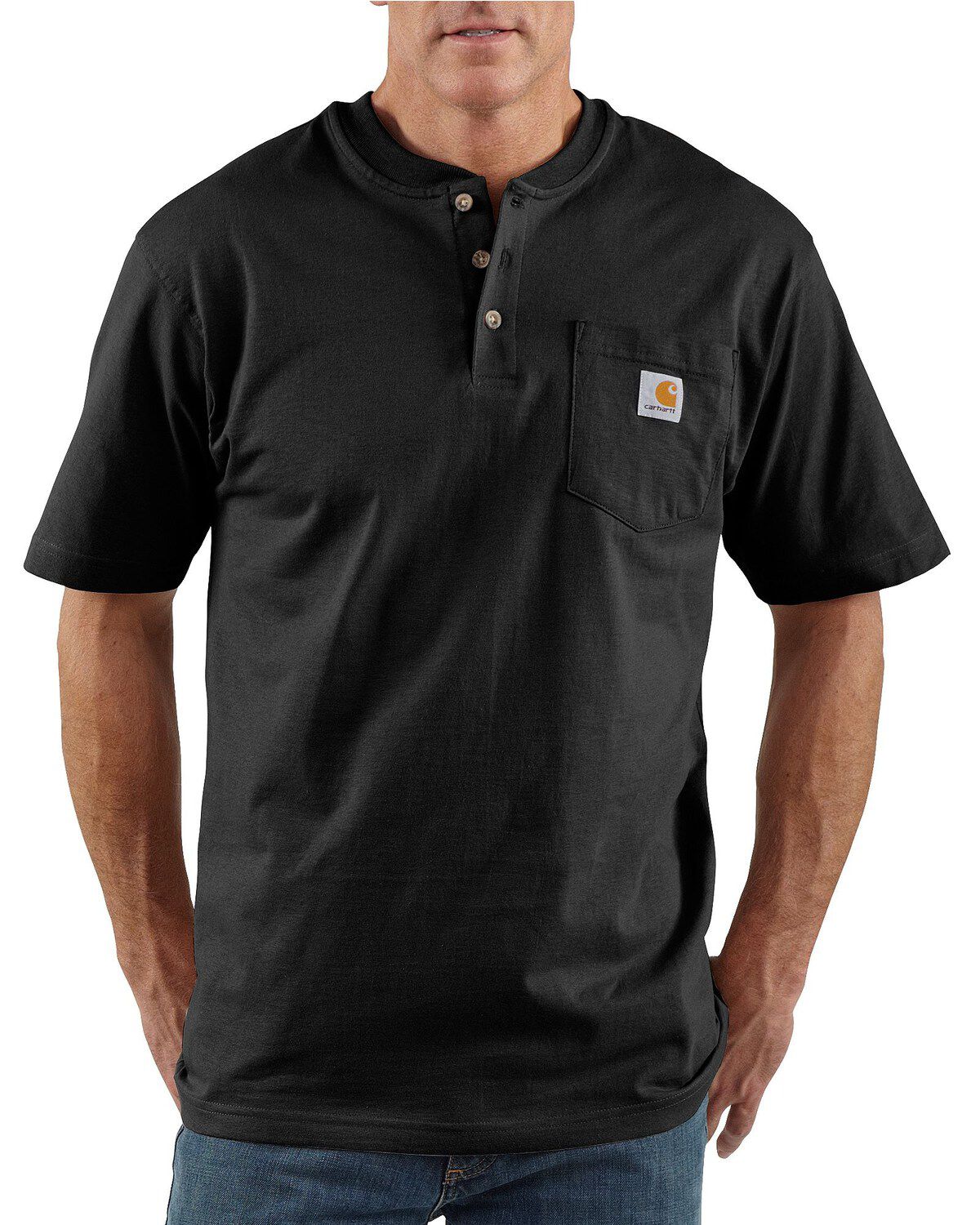 Image #1 - Carhartt Men's Short Sleeve Henley Work T-Shirt - Big & Tall, , hi-res