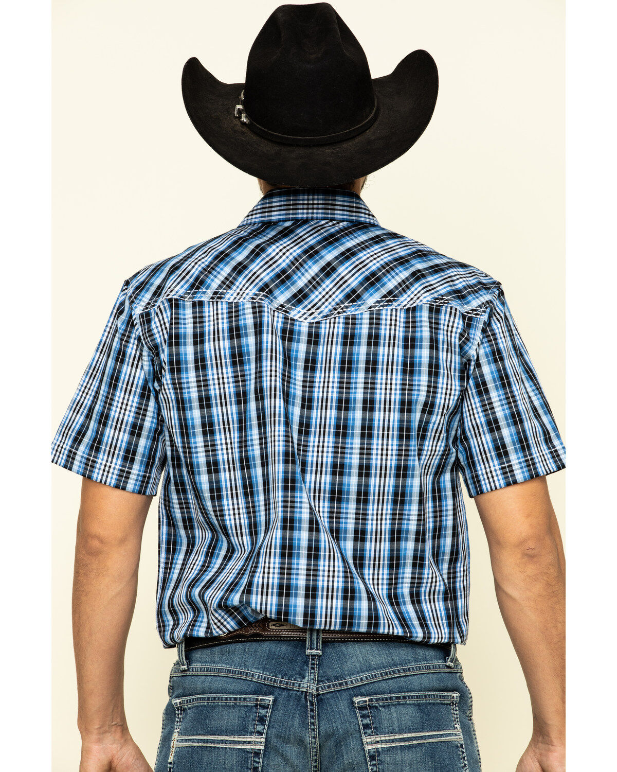 Image #2 - Cowboy Hardware Men's Heeler Plaid Short Sleeve Western Shirt, , hi-res
