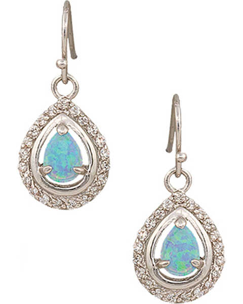 Montana Silversmiths Women's Opal Drop Earrings, Silver, hi-res