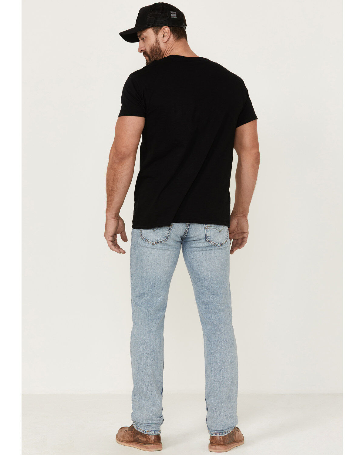 Image #3 - Levi's Men's Everyday Authentic Light Wash Stretch Slim Straight Jeans, Light Medium Wash, hi-res