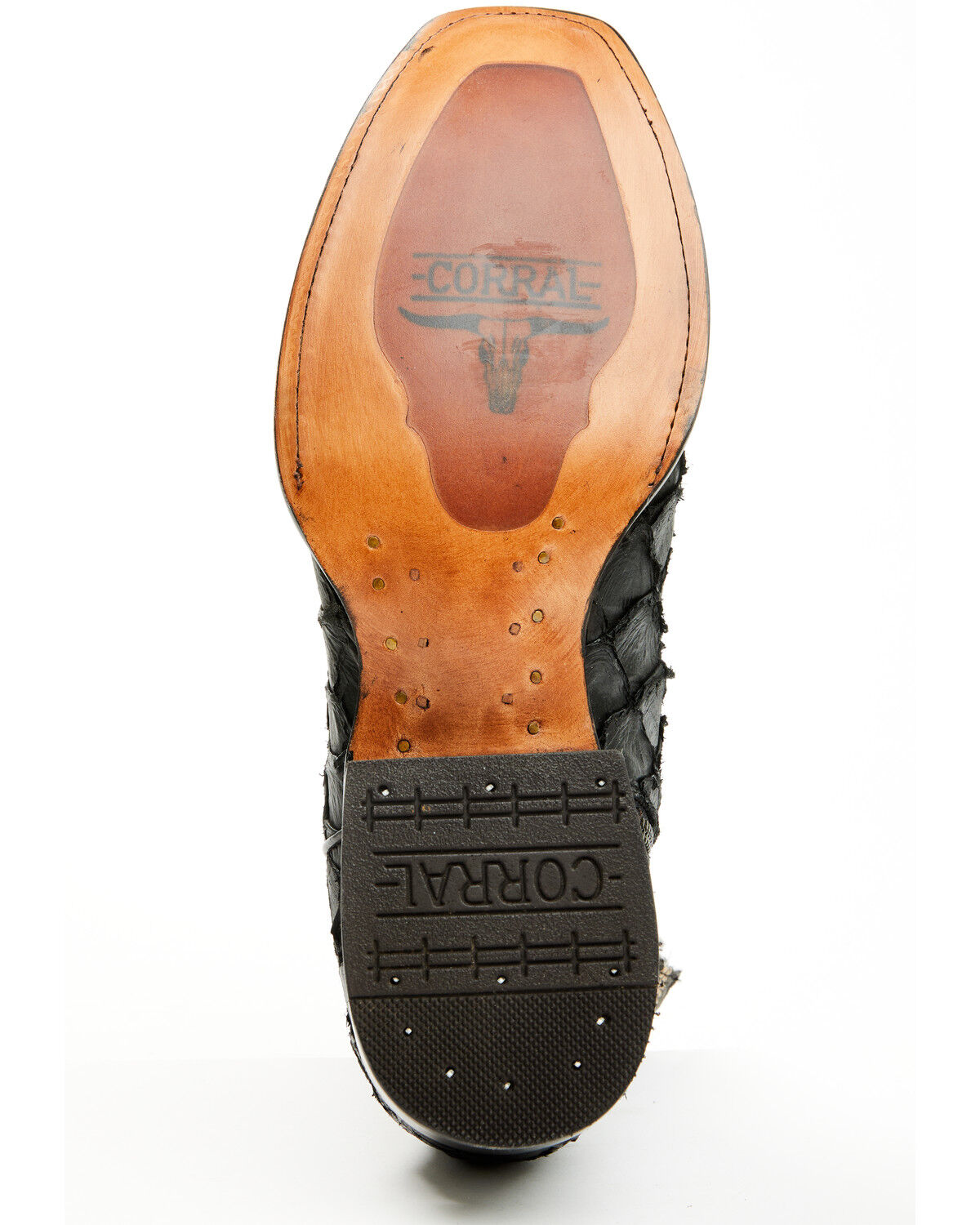 Image #7 - Corral Men's Exotic Pirarucu Western Ankle Boots - Square Toe, Black, hi-res