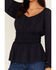 Image #3 - Shyanne Women's Dobby Pinstripe Long Sleeve Blouse, Indigo, hi-res