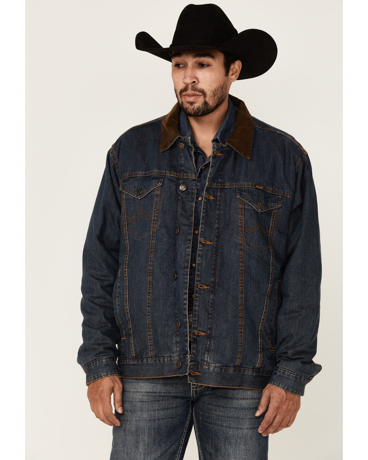 Wrangler Men's Concealed Carry Blanket-Lined Denim Jacket - Tall, Indigo, hi-res