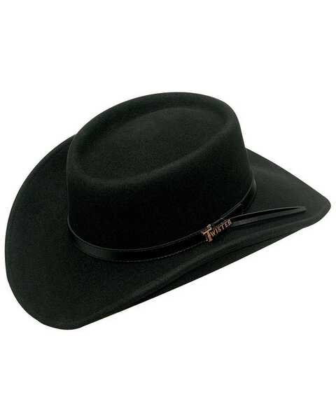Twister Men's Crushable Gambler Hat, Black, hi-res