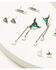 Image #3 - Shyanne Women's Steer Head Earring Set - 5 Piece, Silver, hi-res