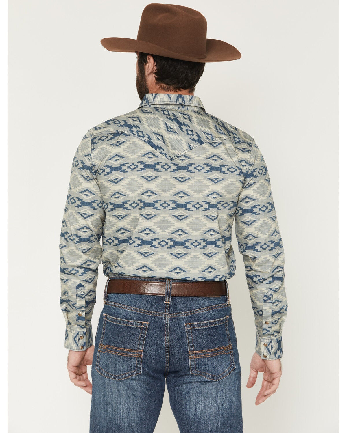 Image #4 - Cody James Men's Wider Southwestern Print Long Sleeve Snap Western Shirt, Tan, hi-res