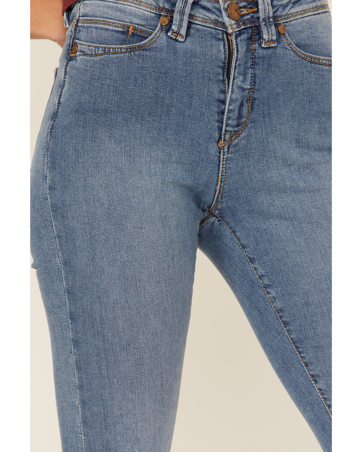 Image #2 - Lola Jeans Women's Light Wash High Rise Straight Jeans, Blue, hi-res