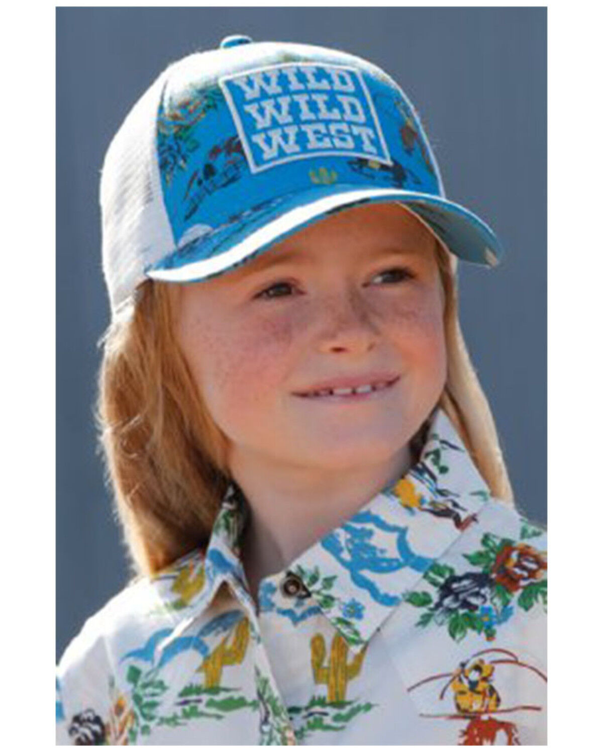 Image #1 - Cruel Girl Girls' Wild West Ball Cap, Light Blue, hi-res