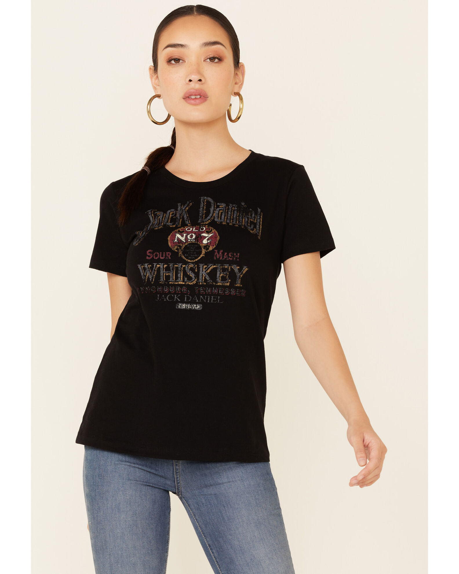 Jack Daniels Women s Sour Mash No.7 Graphic Short Sleeve Tee