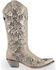 Corral Women's Floral Overlay Embroidered Stud and Crystals Western Boots - Snip Toe, White, hi-res