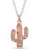 Image #1 - Montana Silversmiths Women's Desert Darling Rose Cactus Pendant Necklace, Silver, hi-res