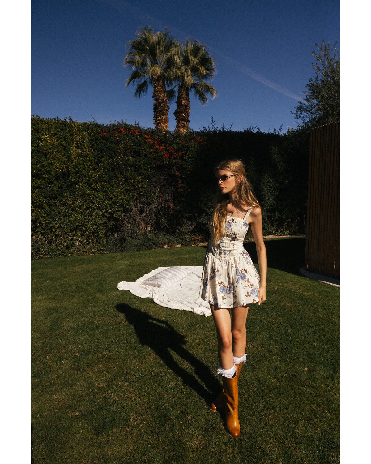 Cleo + Wolf Women's Floral Print Sleeveless Button-Down Pintuck Mini Dress, White, hi-res