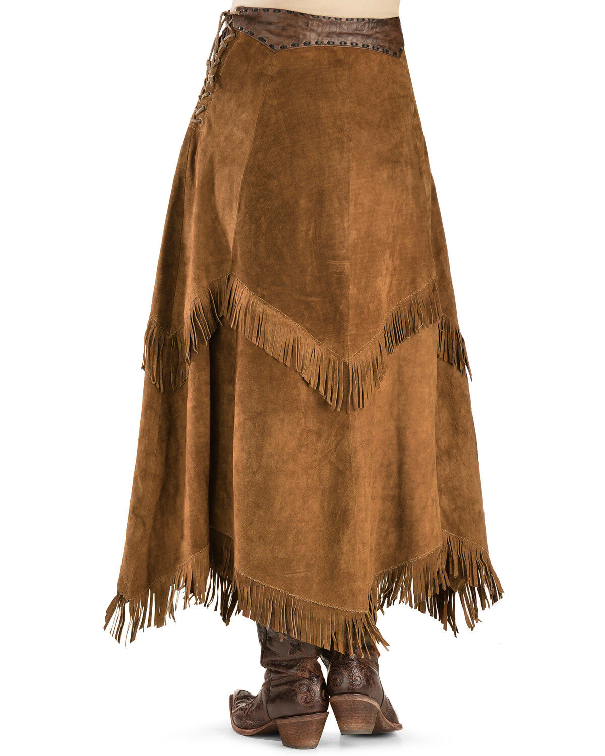 Womens leather fringe skirt Clearance