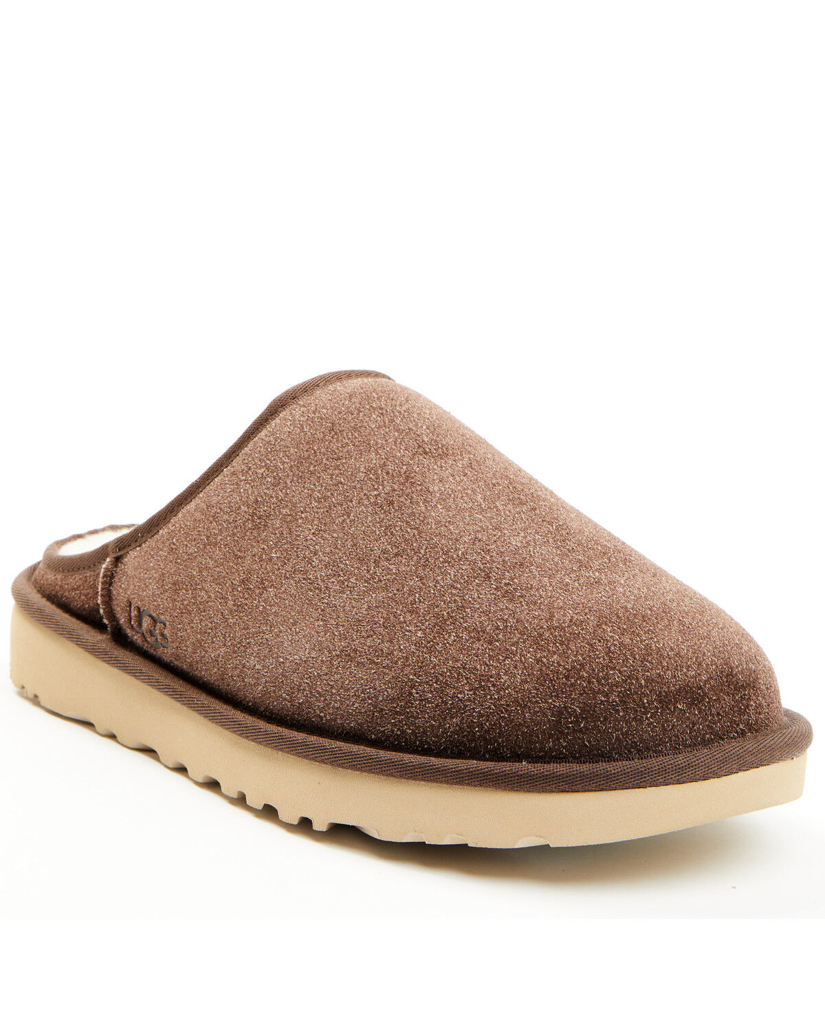 Image #1 - UGG Men's Classic Slip-On Shaggy Suede Slippers, Dark Brown, hi-res
