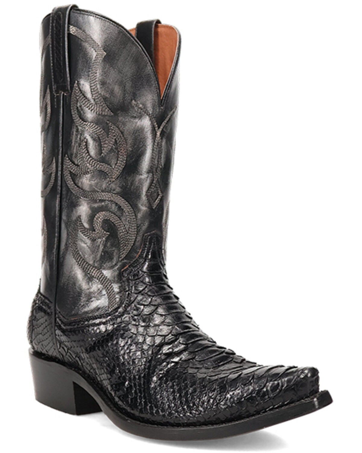Dan Post Men's Exotic Python Western Boots - Snip Toe, Black, hi-res