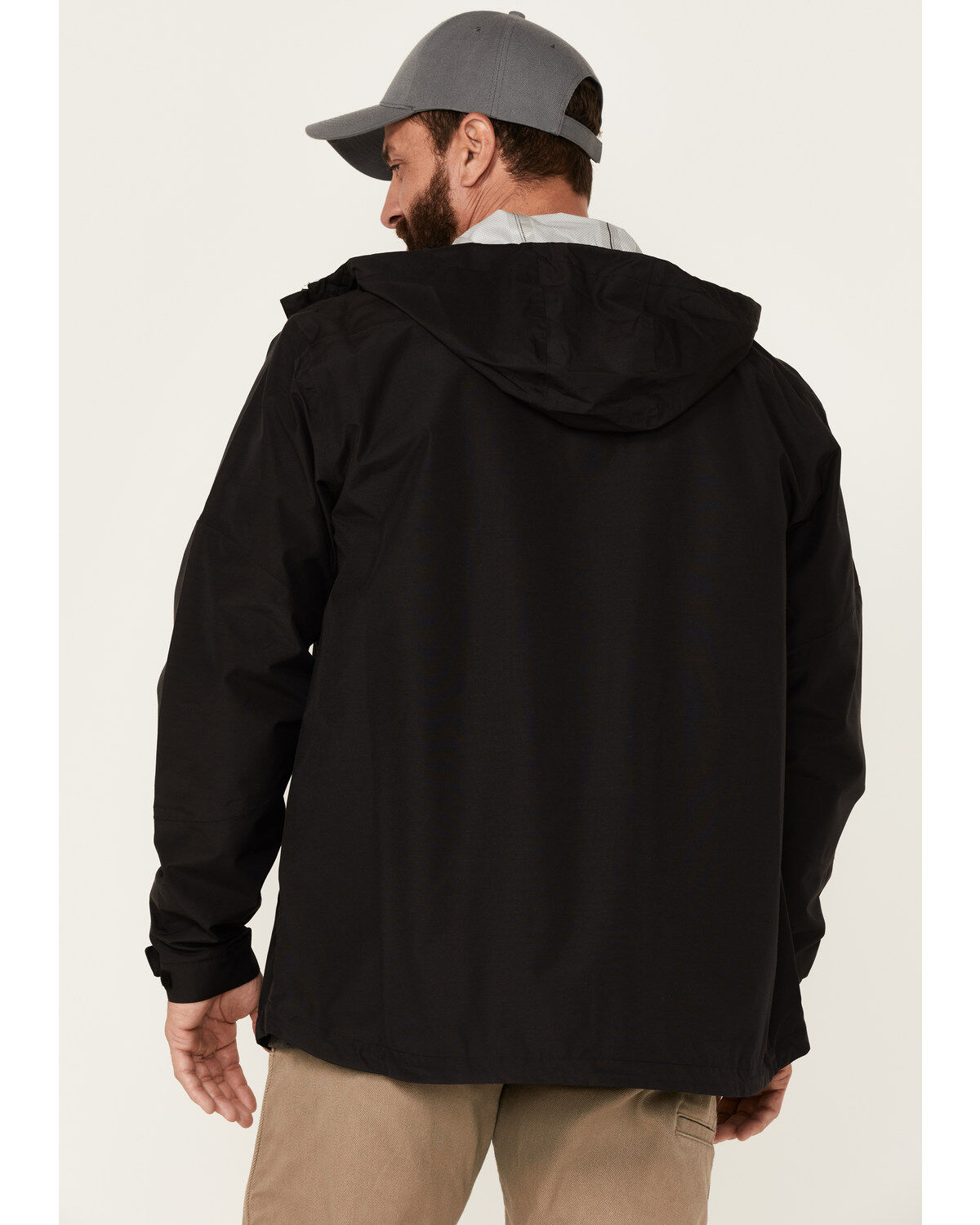Image #4 - ATG by Wrangler Men's All-Terrain Black Zip-Front Hooded Rain Jacket, Black, hi-res
