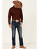 Image #2 - Gibson Men's Basic Solid Long Sleeve Pearl Snap Western Shirt , Burgundy, hi-res