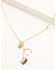 Image #1 - Shyanne Women's 14K Gold Heart Horseshoe Charm Lariat Necklace, Gold, hi-res