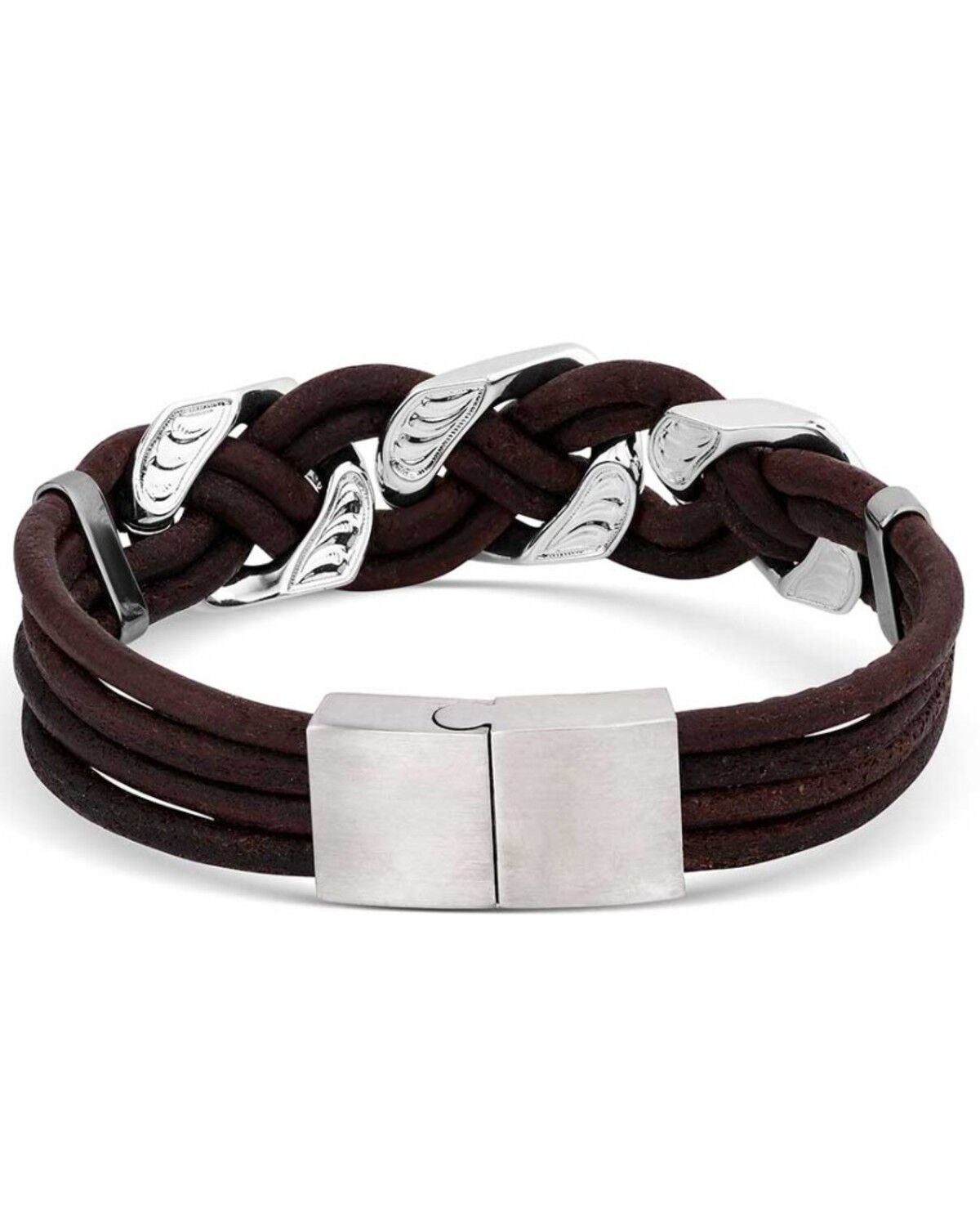 Image #2 - Montana Silversmiths Men's Rustic Braided Bracelet, Silver, hi-res