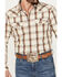 Image #3 - Cody James Men's Sundowner Plaid Print Long Sleeve Western Snap Shirt, Oatmeal, hi-res