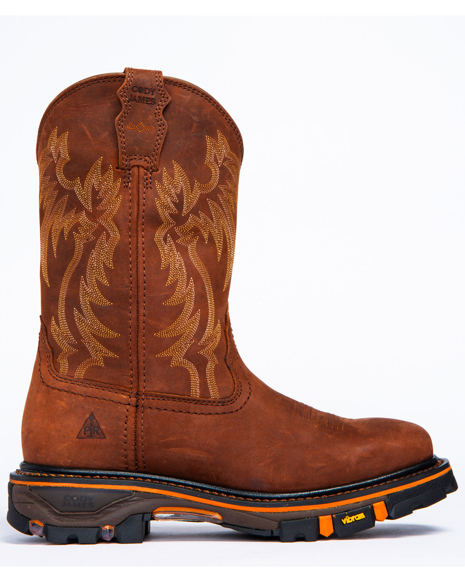 Image #5 - Cody James Men's 11" Decimator Western Work Boots - Soft Toe, Brown, hi-res
