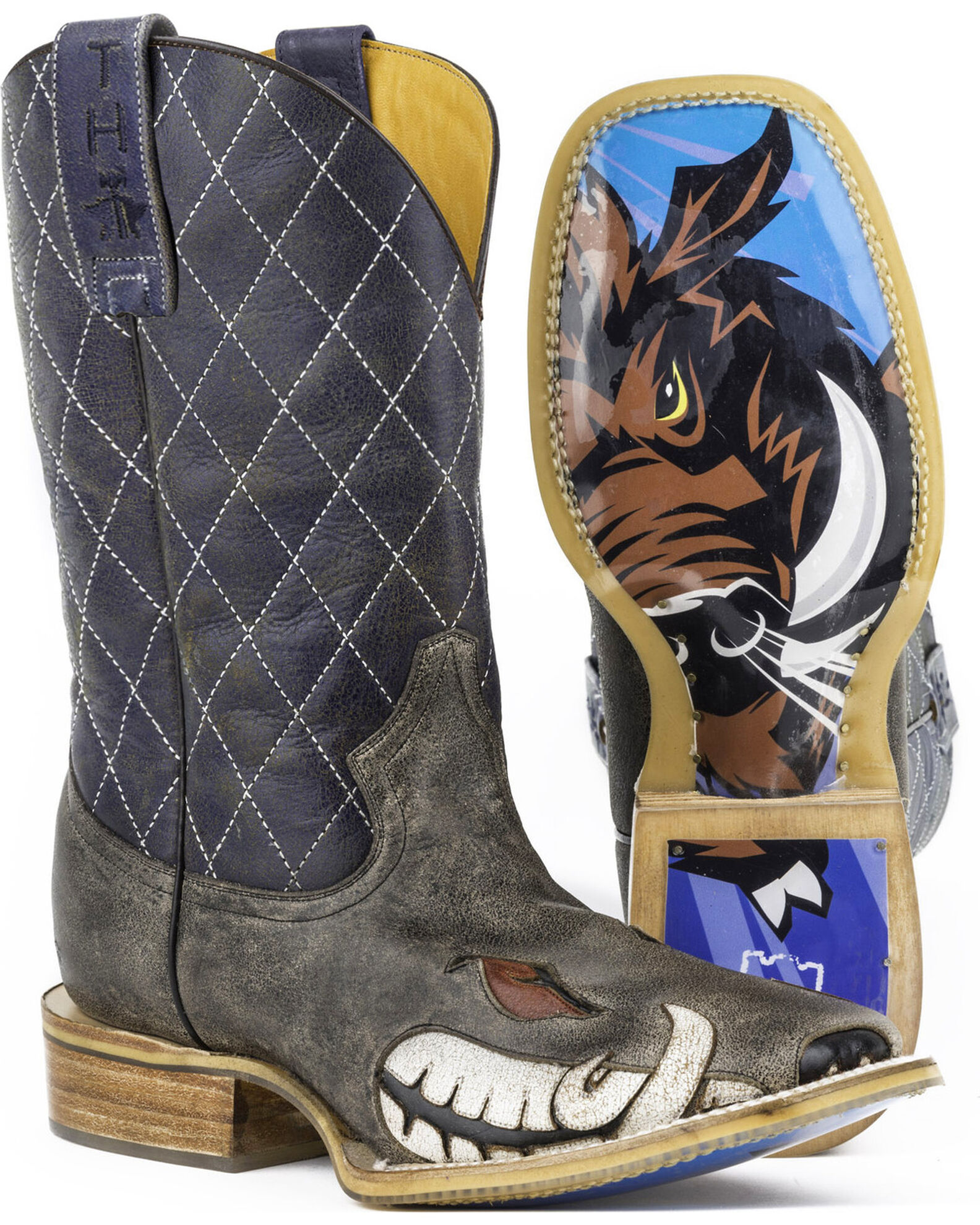 Image #1 - Tin Haul Men's Not Boaring Western Boots, Brown, hi-res