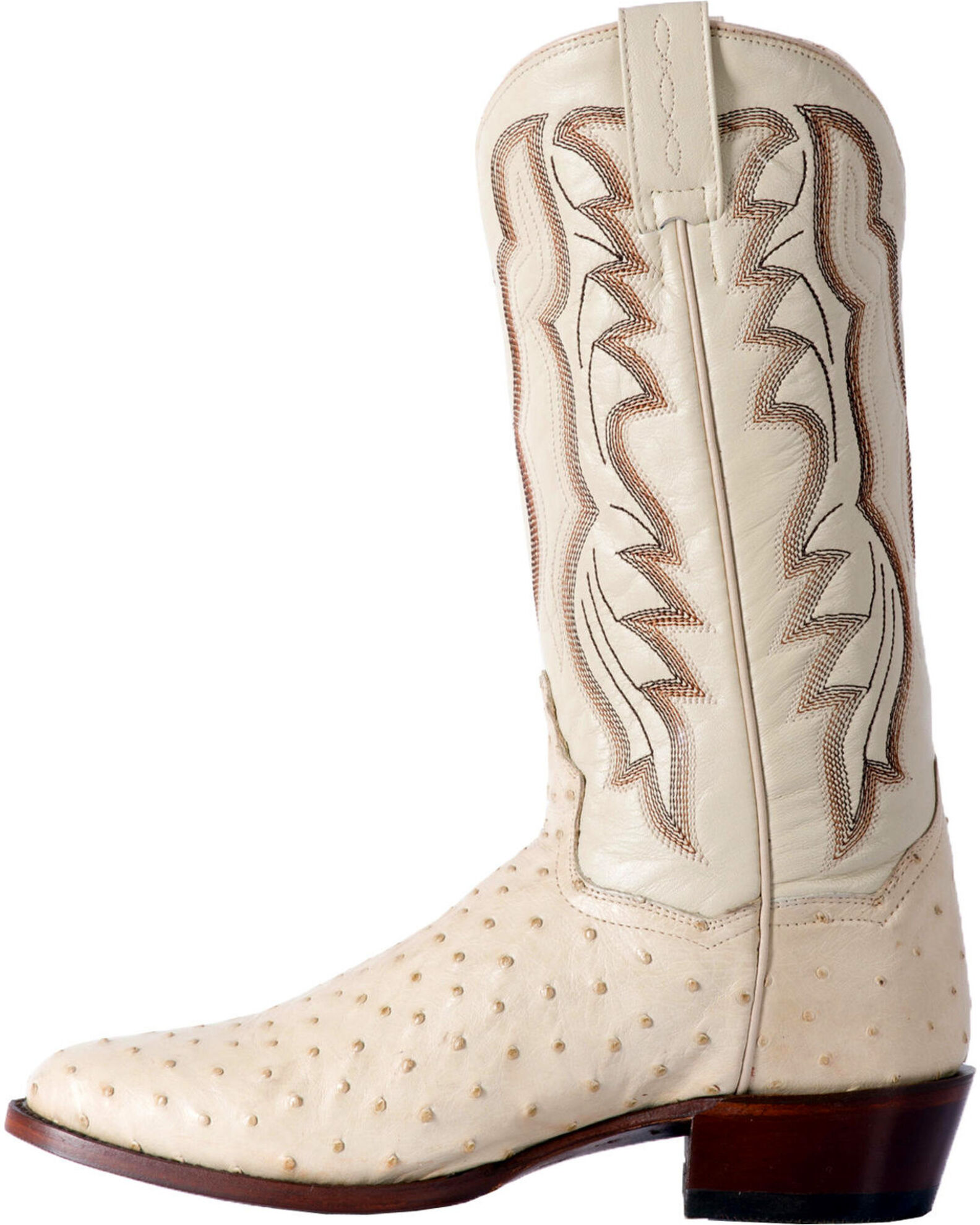 Dan Post Men s White Pershing Full Quill Ostrich Boots Medium Toe Boot Barn