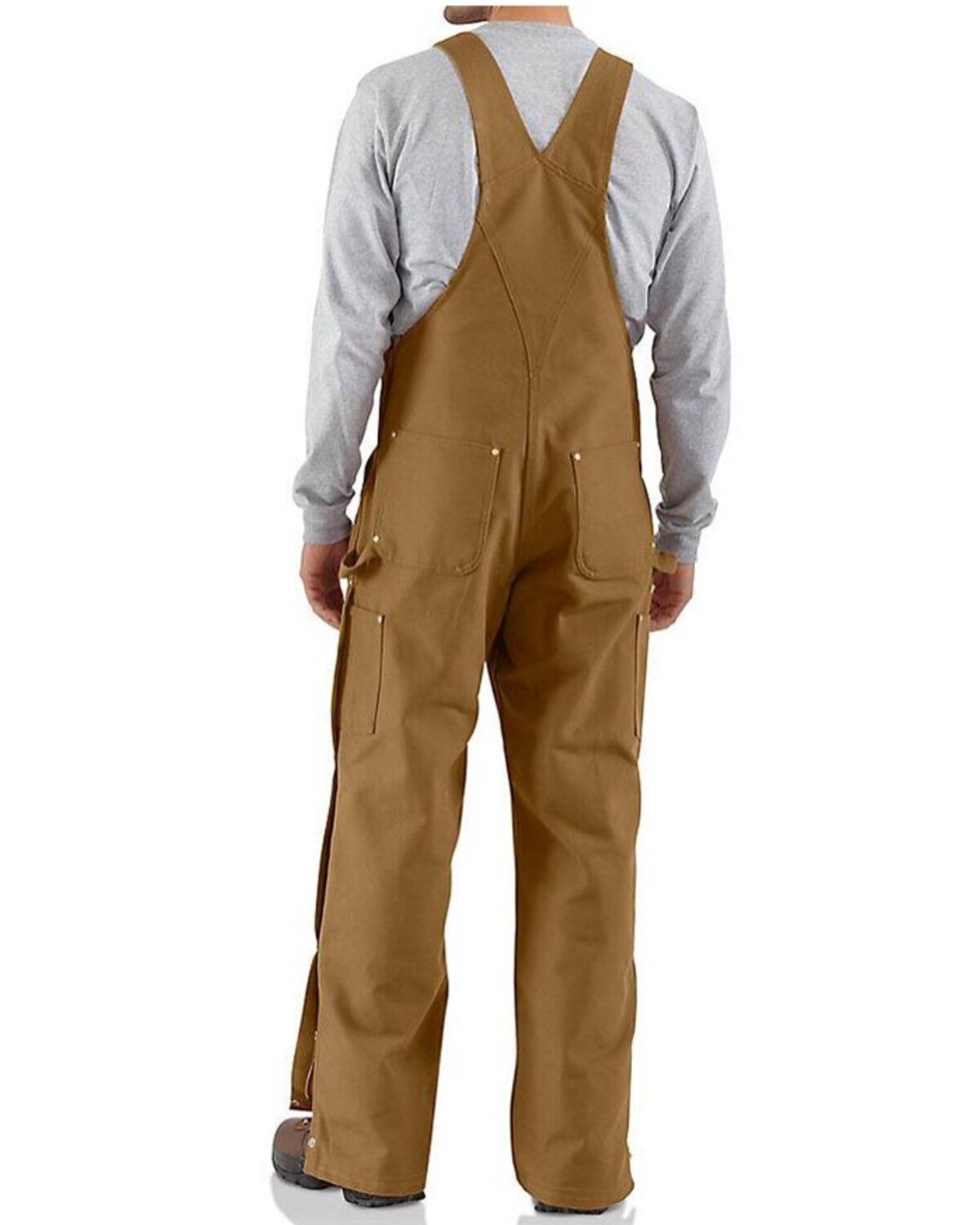 Image #2 - Carhartt Men's Loose Fit Firm Duck Bib Overalls - Big, Brown, hi-res