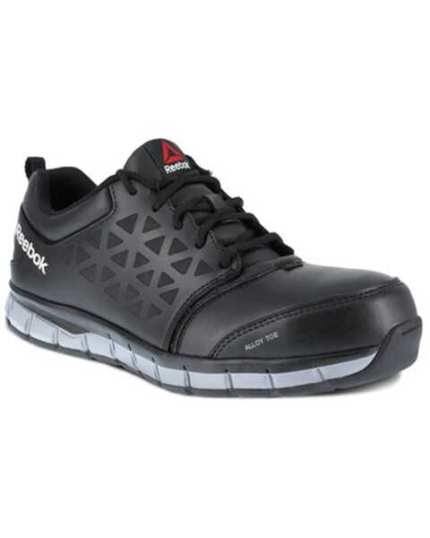 Reebok Women's Sublite Cushion Athletic Slip-On Work Shoes - Alloy Toe, Black, hi-res
