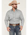 Image #1 - Stetson Men's Medallion Print Long Sleeve Snap Western Shirt, Grey, hi-res
