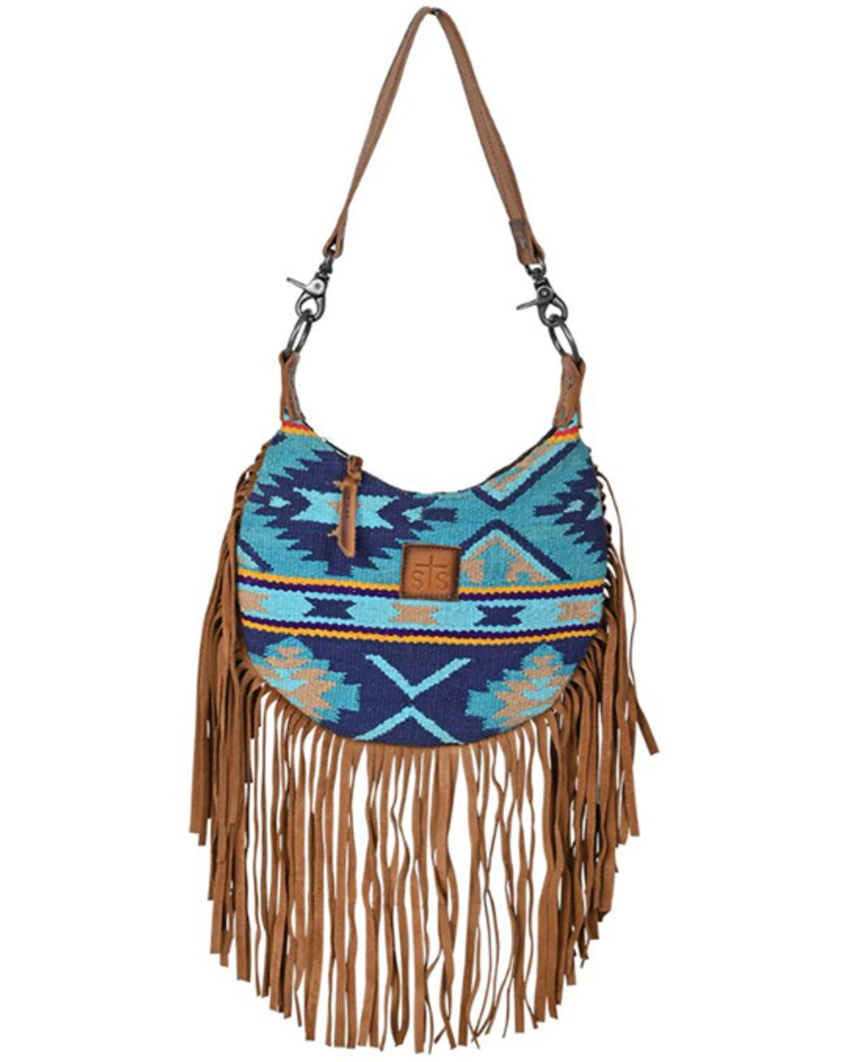 Image #1 - STS Ranchwear by Carroll Women's Mojave Sky Nellie Fringe Bag, Blue, hi-res