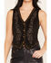 Image #3 - Rock & Roll Denim Women's Microsuede Embroidered Boot Stitch Studded Vest, Black, hi-res