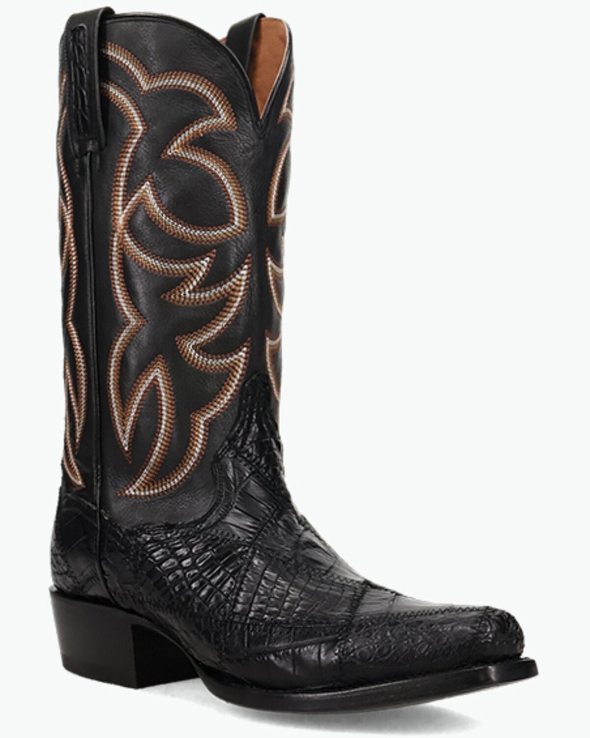 Image #1 - Dan Post Men's Exotic Alligator Western Boots - Square Toe, Black, hi-res
